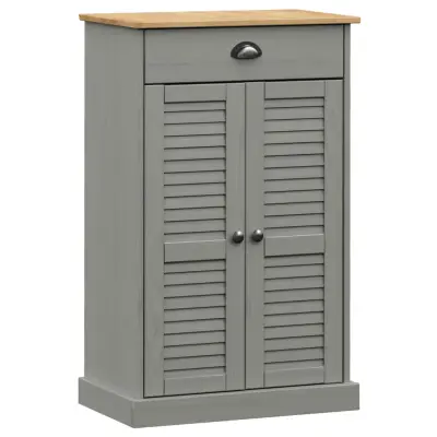 vidaXL Omara za čevlje VIGO siva 60x35x96 cm trdna borovina