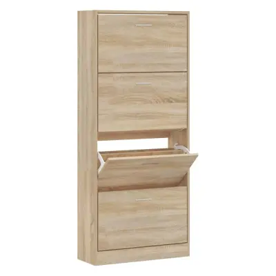vidaXL Omarica za čevlje sonoma hrast 63x24x147 cm inženirski les