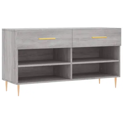 vidaXL Klop za čevlje siva sonoma 102x35x55 cm inženirski les