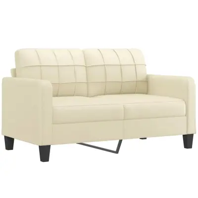 vidaXL Dvosed krem 140 cm umetno usnje