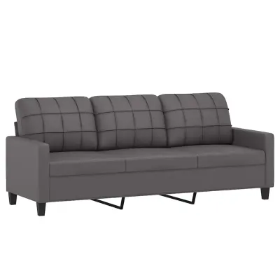 vidaXL Trosed siv 180 cm umetno usnje