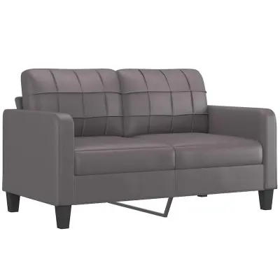 vidaXL Dvosed siv 140 cm umetno usnje