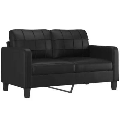 vidaXL Dvosed črna 140 cm umetno usnje