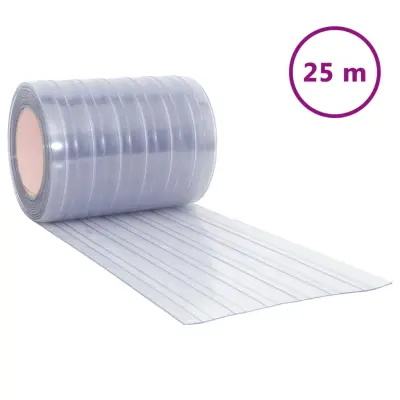 vidaXL Zavesa za vrata prozorna 300 mm x 2,6 mm 25 m PVC
