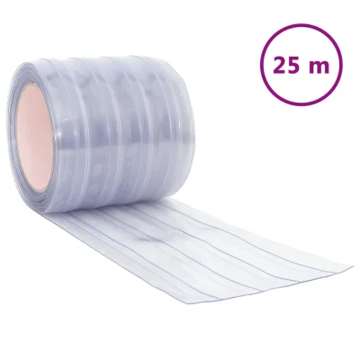 vidaXL Zavesa za vrata prozorna 200 mm x 1,6 mm 25 m PVC