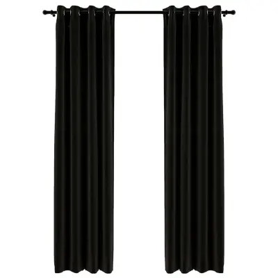 vidaXL Zatemnitvene zavese videz platna 2 kosa antracitne 140x225 cm