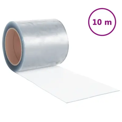 vidaXL Zavesa za vrata prozorna 200 mm x 1,6 mm 10 m PVC