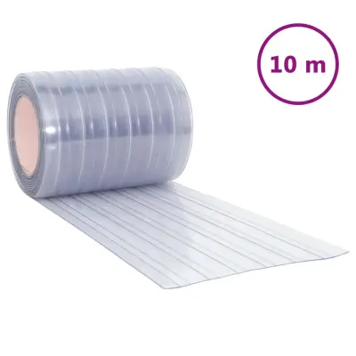 vidaXL Zavesa za vrata prozorna 300 mm x 2,6 mm 10 m PVC