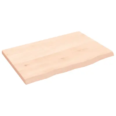 vidaXL Stenska polica 60x40x2 cm neobdelana trdna hrastovina