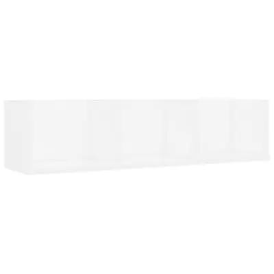 vidaXL Stenska polica za CD plošče bela 75x18x18 cm inženirski les