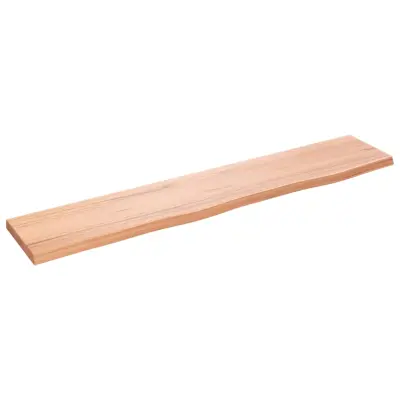 vidaXL Stenska polica svetlo rjava 100x20x2 cm trdna hrastovina