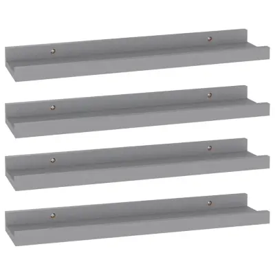 vidaXL Stenske police 4 kosi sive 40x9x3 cm
