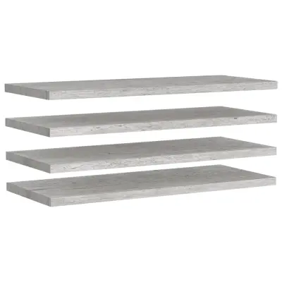 vidaXL Stenske police 4 kosi betonsko sive 90x23,5x3,8 cm MDF