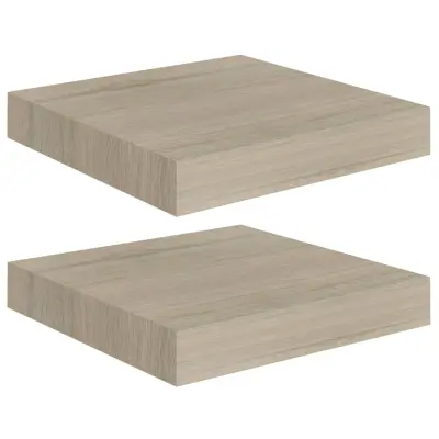 vidaXL Stenske police 2 kosa barva hrasta 23x23,5x3,8 cm MDF