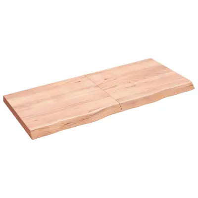vidaXL Stenska polica svetlo rjava 140x60x(2-6) cm trdna hrastovina