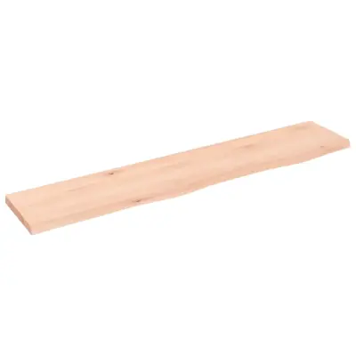 vidaXL Stenska polica 100x20x2 cm neobdelana trdna hrastovina