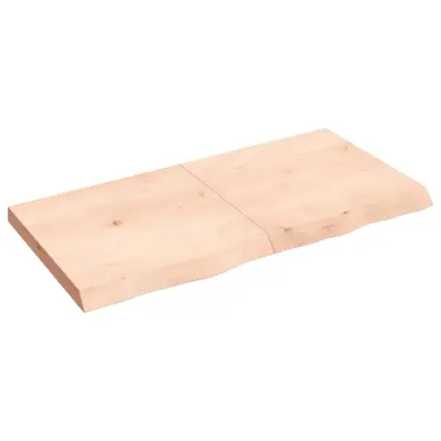 vidaXL Stenska polica 120x60x(2-6) cm neobdelana trdna hrastovina
