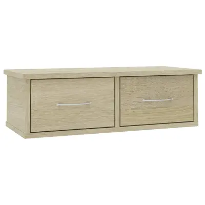 vidaXL Stenska polica s predali sonoma hrast 60x26x18,5 cm