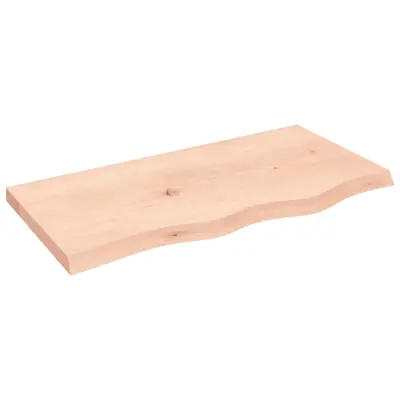 vidaXL Stenska polica 80x40x(2-4) cm neobdelana trdna hrastovina