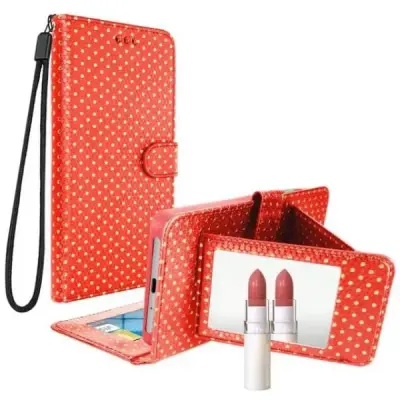 Zlata pikcasta univerzalna prevleka za denarnico Velikost S – rdeca