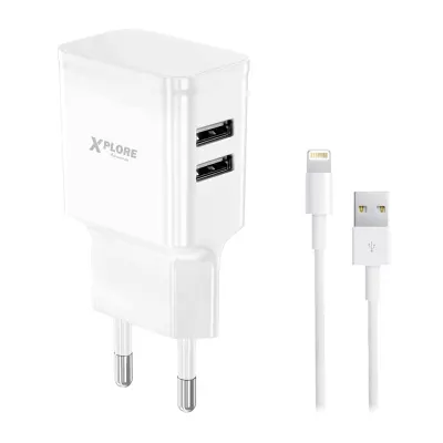 NAPAJALNIK 2,1A (2 vhoda) Lightning XP285