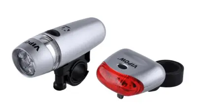 Svetilka za kolo komplet: sprednja 5 led diod / 5 funkcije, zadnja 5 let diod / 3 funkcije