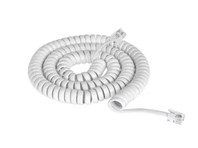 Telefonski kabel spirala 0.7m/4.2m beli