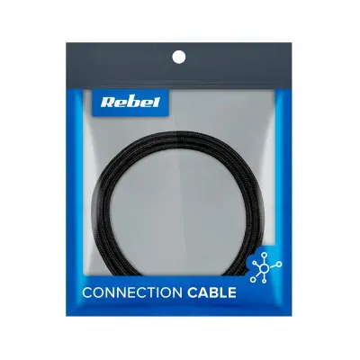 USB kabel REBEL 3-1, micro USB, USB-C, lightning, 1m, črne barve