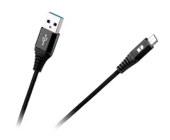 USB kabel REBEL  A M. - B mikro M., tekstilni oplet, črne barve, 2m