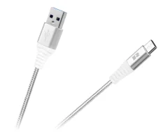 USB kabel REBEL 2.0 M.- tip C. M., bele barve, 1m