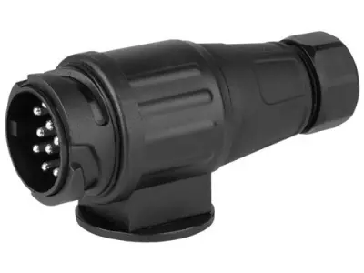 Vtikač za prikolico CARMOTION 13pin plastični, črne barve