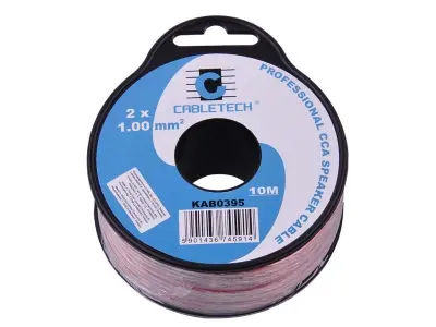 Kabel za avtozvočnike 10m 2x 1.0 mm transparent