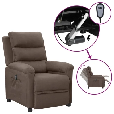 vidaXL Električni naslanjač taupe blago