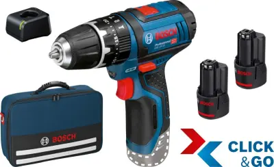Brezžični udarni vrtalno-vijačni stroj Bosch Power Tools GSB 12V-15 06019B690K.