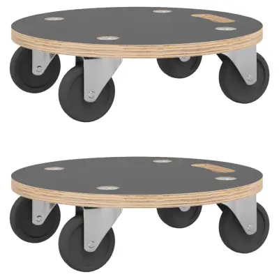 vidaXL Transportni voziček 2 kosa okrogli Ø38x11,5 cm 250 kg