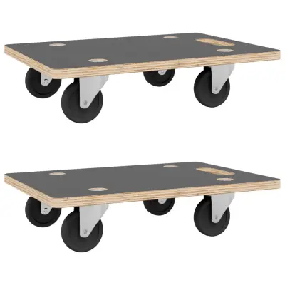 vidaXL Transportni voziček 2 kosa pravokotni 80x55x11,5 cm 250 kg