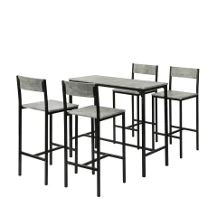 SoBuy komplet barske mize s 4 stoli z vzorcem cementa v industrijskem slogu