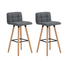SoBuy komplet dveh barskih stolčkov sive barve v skandinavskem slogu