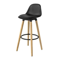 SoBuy barski stol z naslonom za noge v črni barvi v skandinavskem slogu