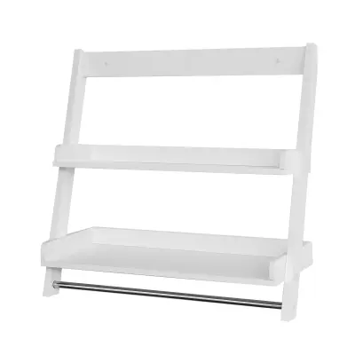 SoBuy stenski nosilec brisač za kopalnico v beli barvi v skandinavskem slogu