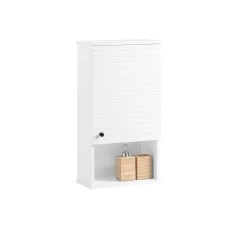 SoBuy stenska omarica z enojnimi vrati v beli barvi v stilu minimalizma