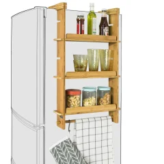 SoBuy viseči regal za shranjevanje na hladilniku v barvi lesa v stilu minimalizma