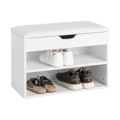 SoBuy klop za čevlje v predsobi s sedežem v beli barvi v stilu minimalizma
