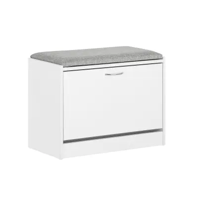 SoBuy predsoba klop za čevlje s sedežem v beli barvi v stilu minimalizma