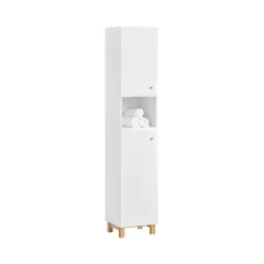 SoBuy visoka omarica za kopalnico v beli barvi v eklektičnem slogu