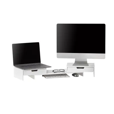 SoBuy organizator za pisalno mizo s stojalom za monitor v beli barvi v skandinavskem slogu