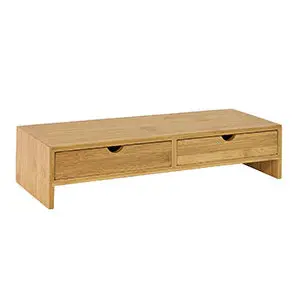 SoBuy stojalo za monitor pisalni organizator z 2 predaloma v barvi lesa v skandinavskem slogu