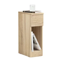 SoBuy ozka nočna omarica v barvi lesa v stilu minimalizma