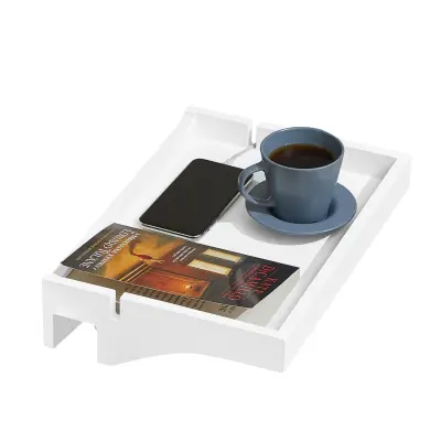 SoBuy nočna omarica s sponko v beli barvi v stilu minimalizma