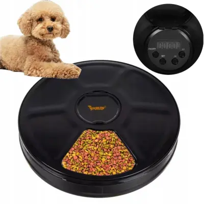 Samodejni elektronski pametni podajalnik hrane za živali LCD 6 komor
